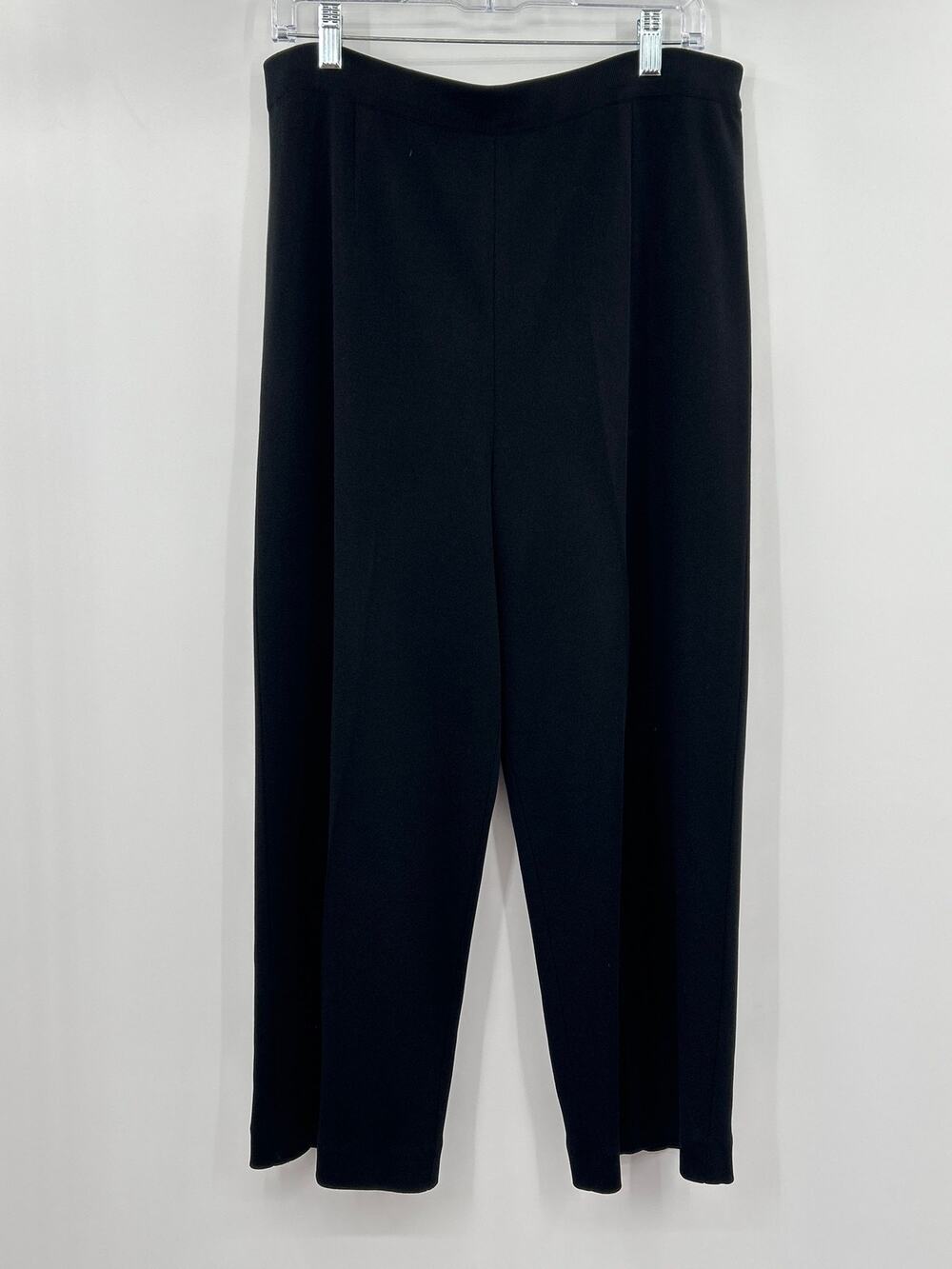 Exclusively Misook Black Pull-On Straight Leg Pants XL Minimalist Casual Chic